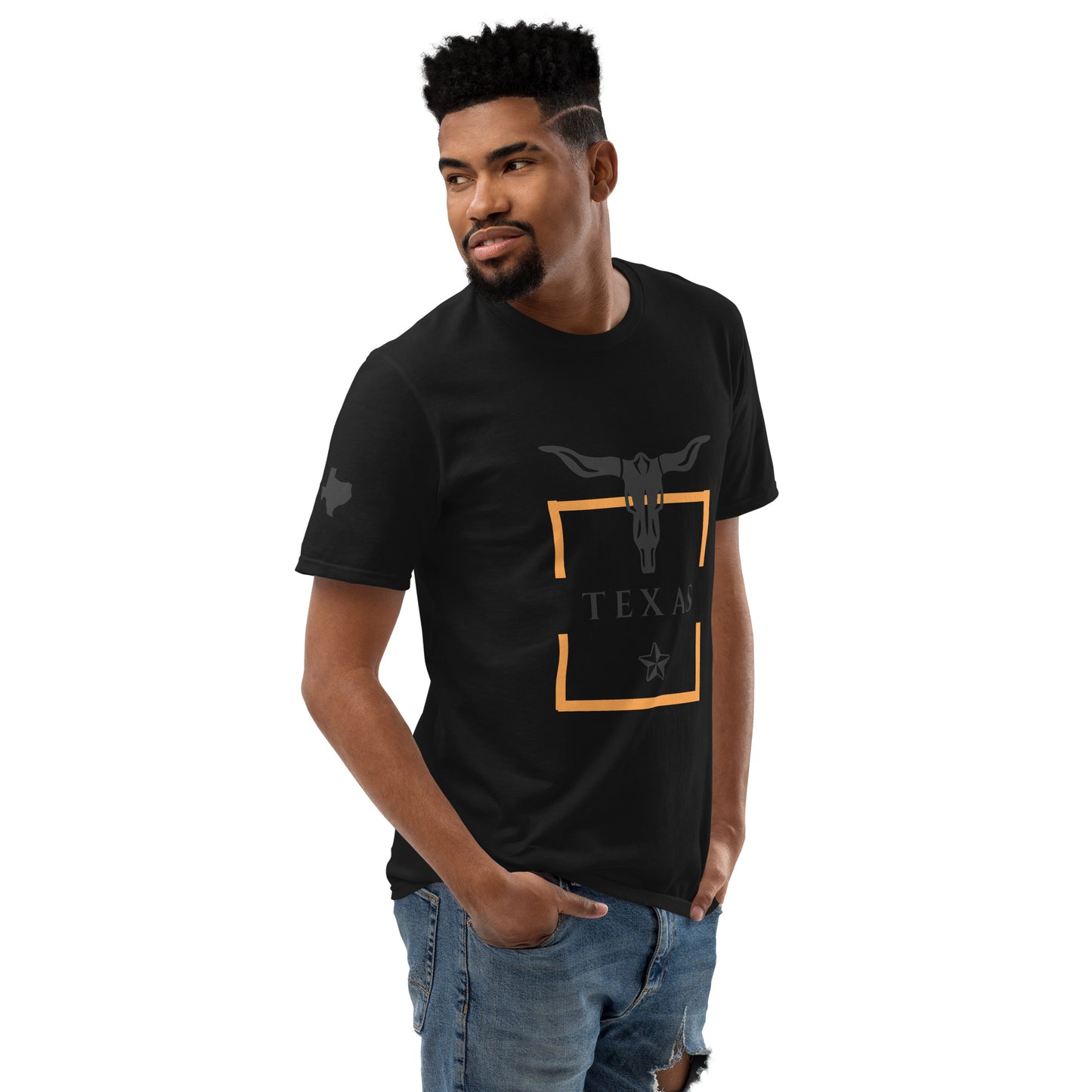 Texas Longhorn Graphic Tee | Orange Border | Cotton Short Sleeve