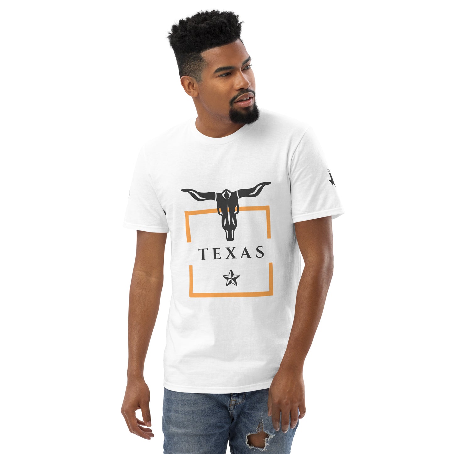 Texas Longhorn Graphic Tee | Orange Border | Cotton Short Sleeve