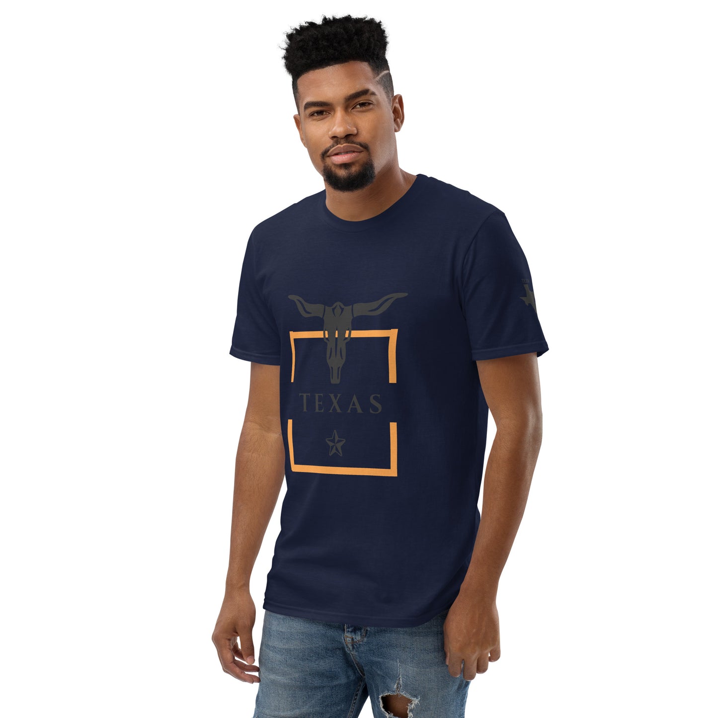 Texas Longhorn Graphic Tee | Orange Border | Cotton Short Sleeve