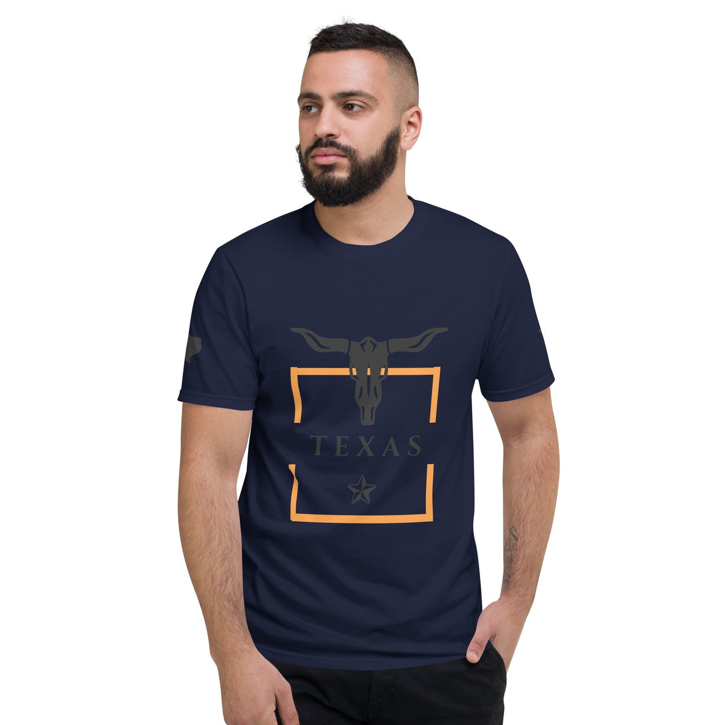Texas Longhorn Graphic Tee | Orange Border | Cotton Short Sleeve