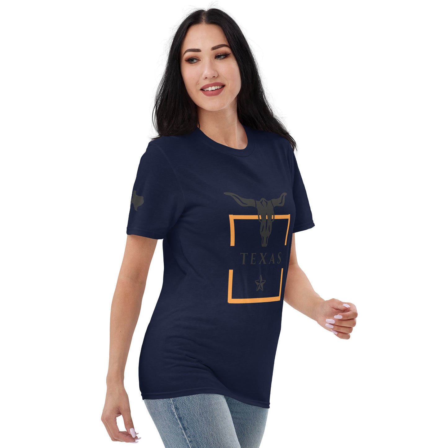 Texas Longhorn Graphic Tee | Orange Border | Cotton Short Sleeve