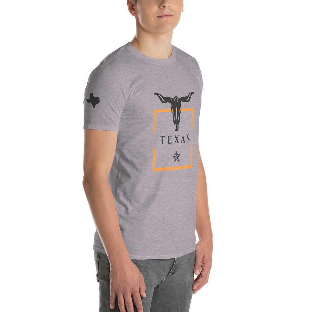 Texas Longhorn Graphic Tee | Orange Border | Cotton Short Sleeve