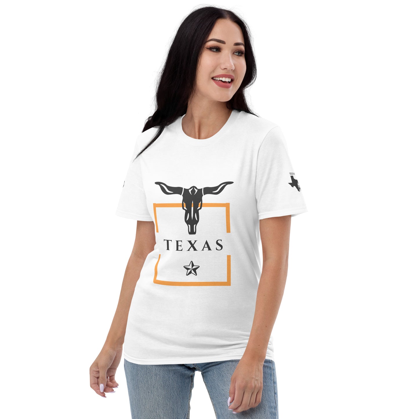 Texas Longhorn Graphic Tee | Orange Border | Cotton Short Sleeve