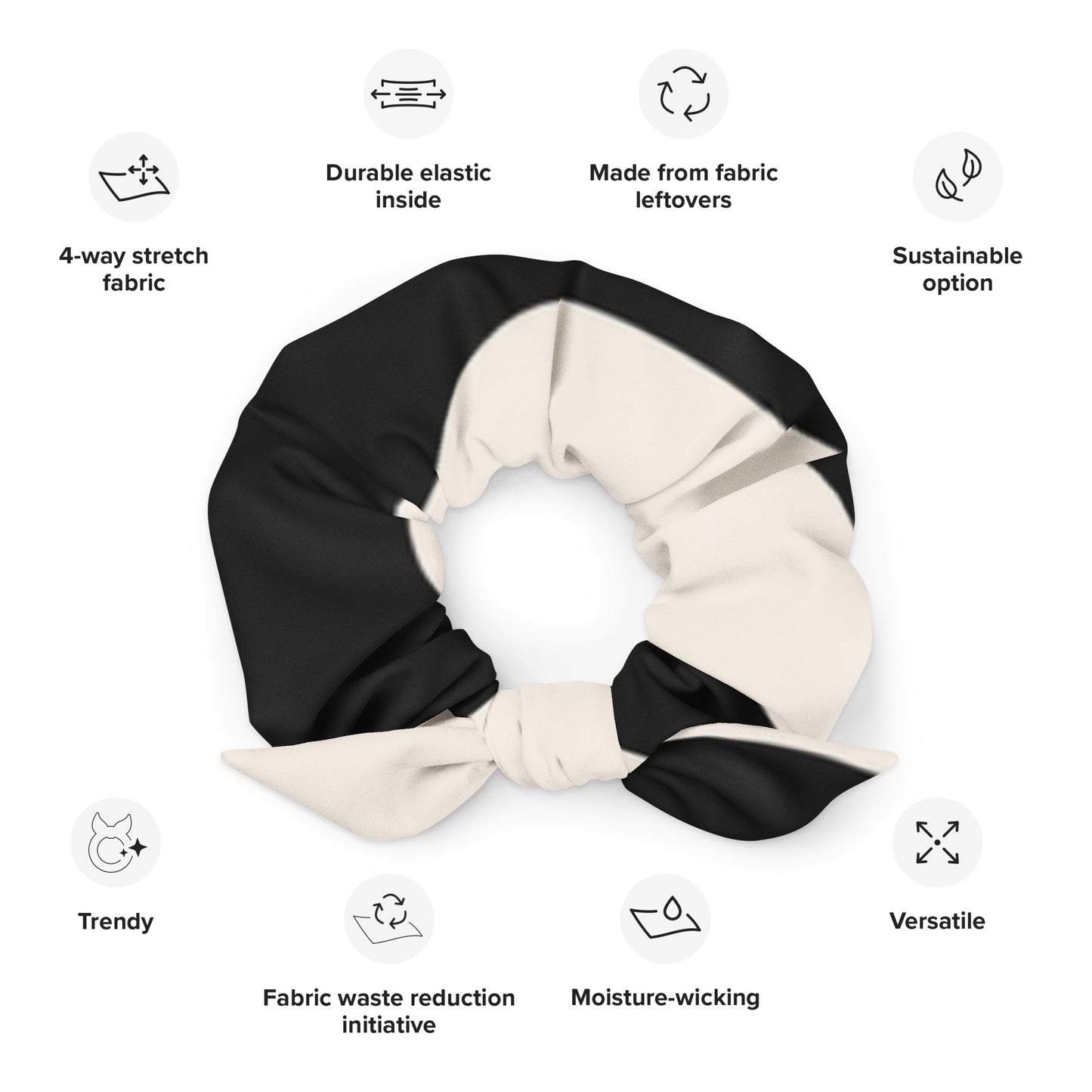 Panda Hair Tie Scrunchie | Black & White