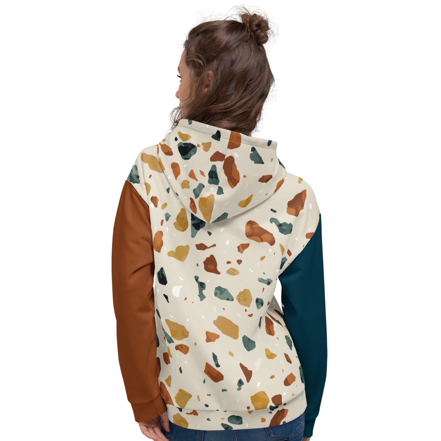 Rocky Road Unisex Hoodie | White Blue and Brown Base