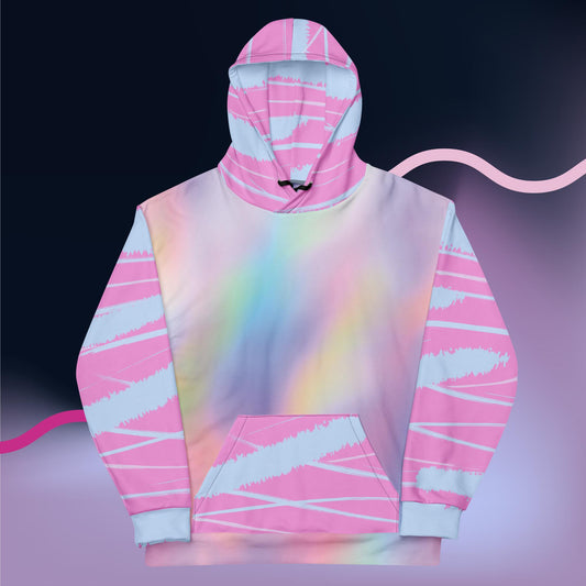 Pastel Rainbow Unisex Hoodie | Tie Dye Stripes