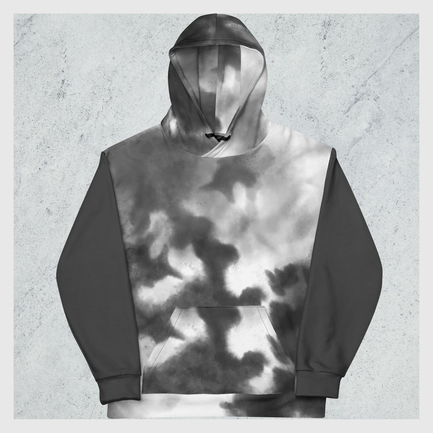 Black and White Tie Dye Unisex Hoodie