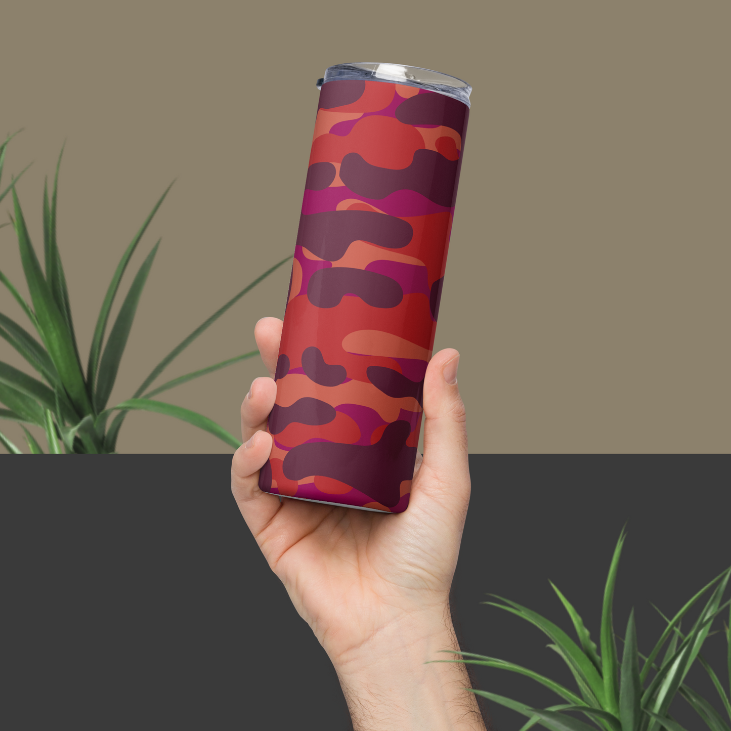 Cherry Red Camo Tumbler Cup | Stainless Steel