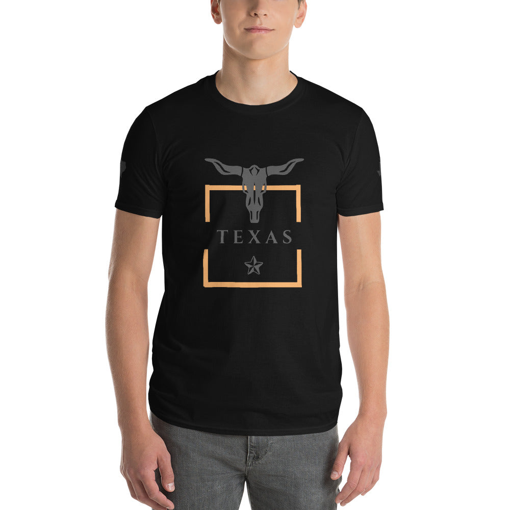 Texas Longhorn Graphic Tee | Orange Border | Cotton Short Sleeve