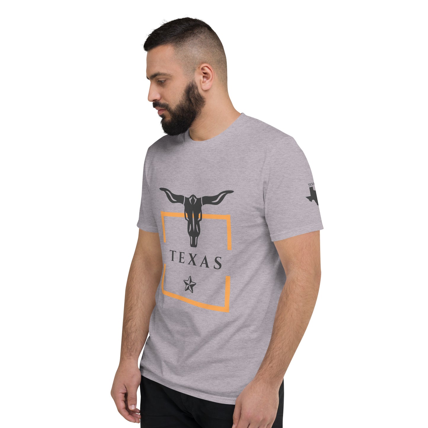 Texas Longhorn Graphic Tee | Orange Border | Cotton Short Sleeve