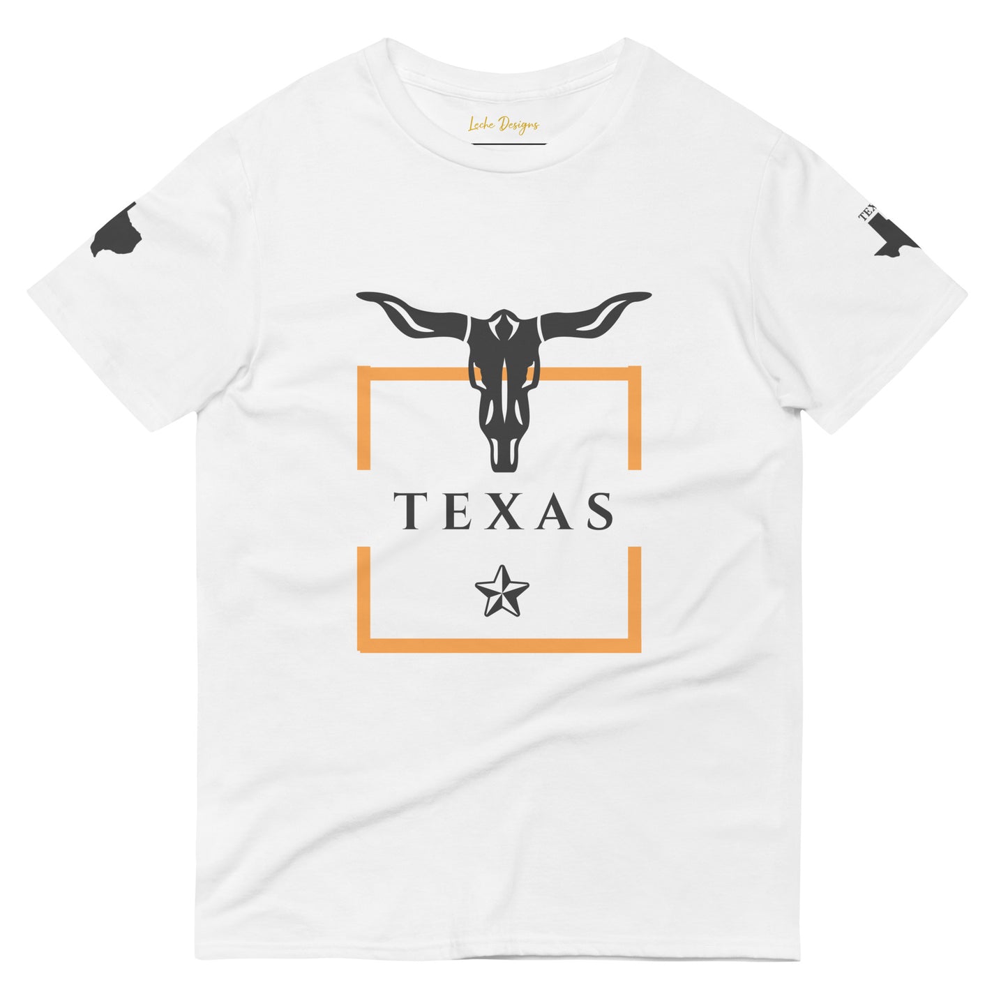 Texas Longhorn Graphic Tee | Orange Border | Cotton Short Sleeve